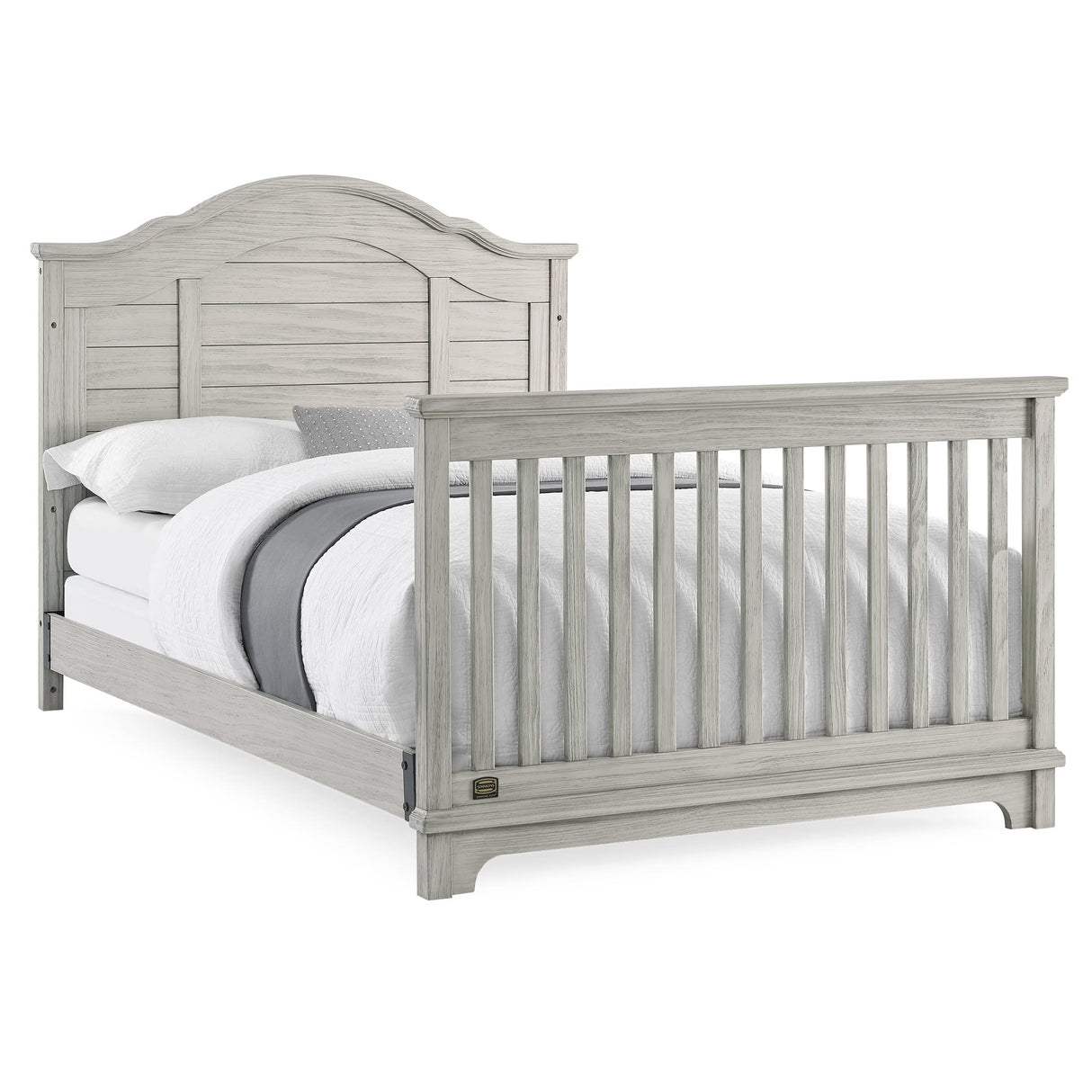 Simmons Kids Asher 6-in-1 Convertible Crib with Toddler Rail, Rustic Mist