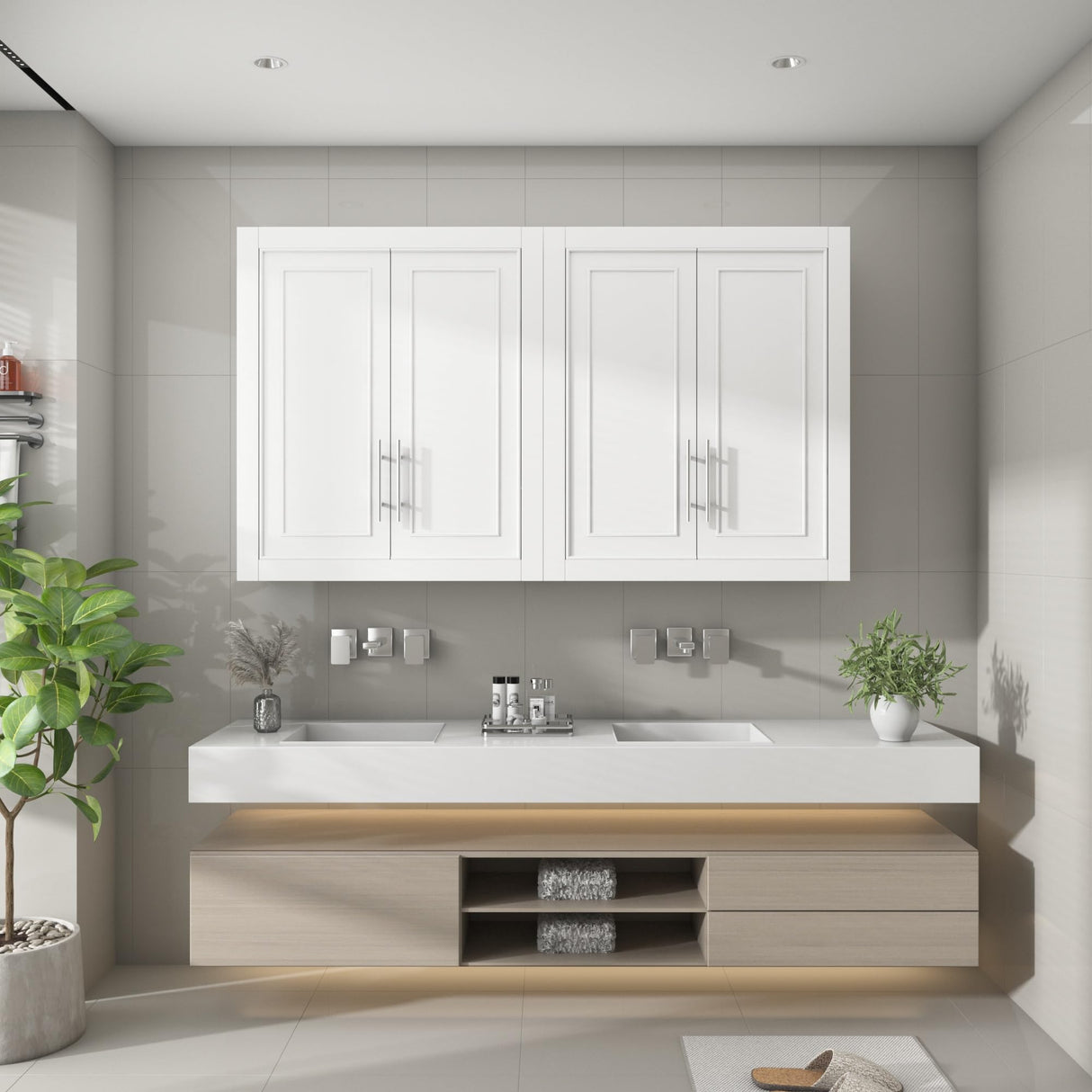 26"x22"x8" Bathroom Cabinet with Adjustable Shelf, Medicine Cabinet Over The Toilet