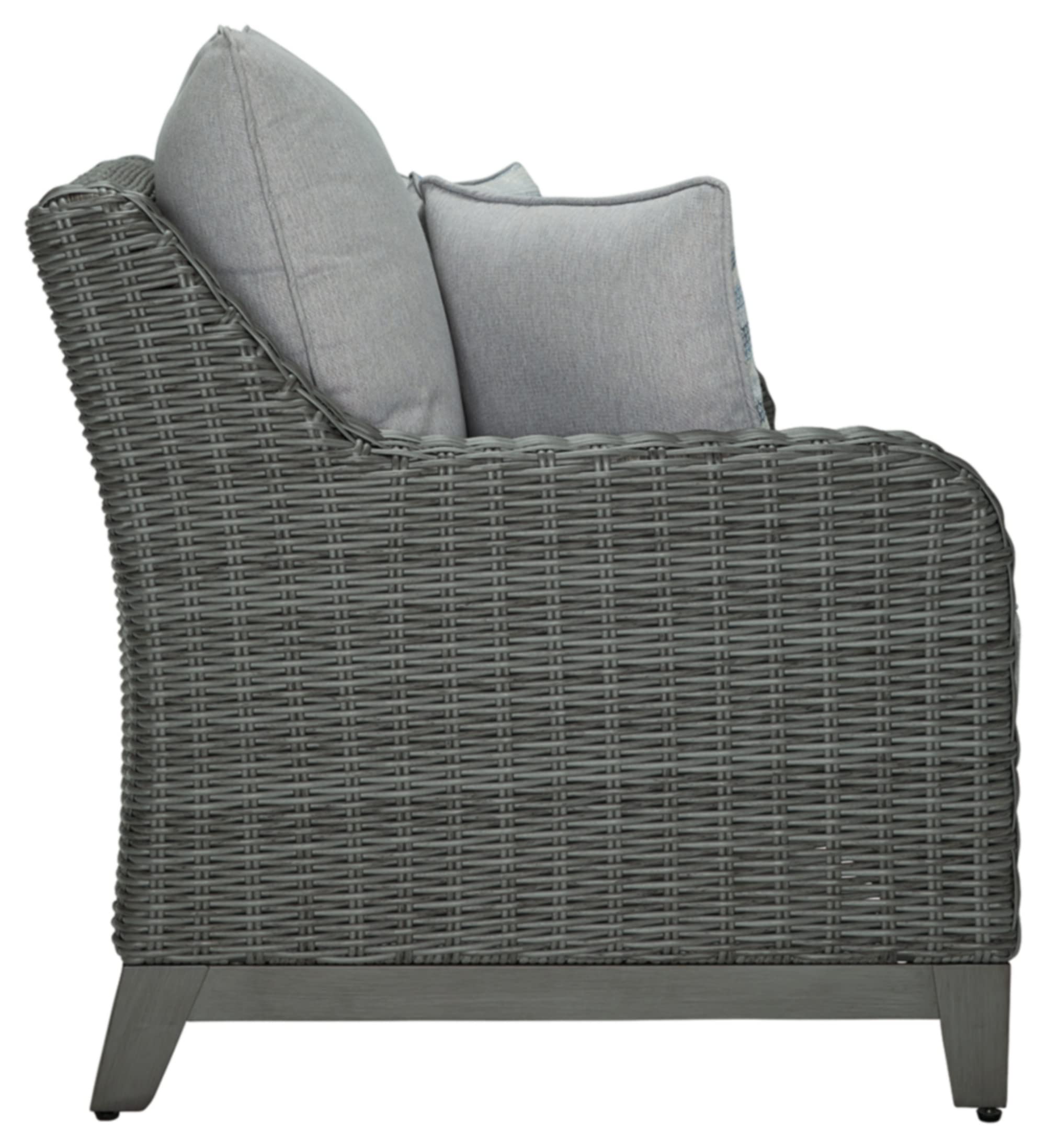 Outdoor Elite Park Patio Wicker Loveseat with Cushion, Gray