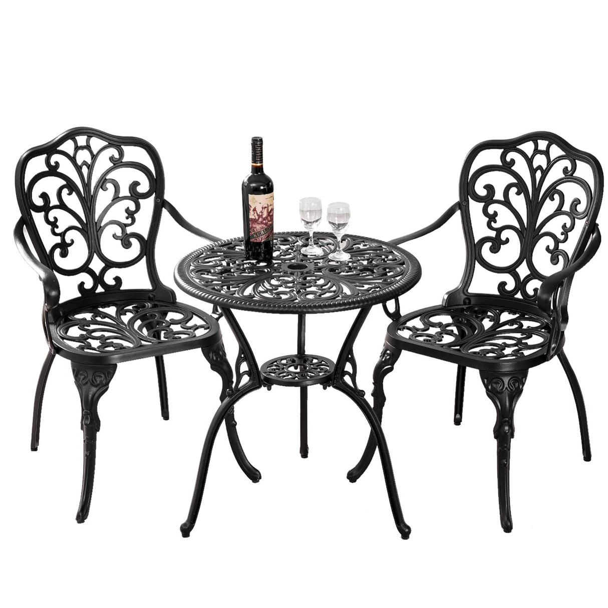 Bistro Set 3 Piece Outdoor, Bistro Table and Chairs Set of 2, All Weather Patio Bistro Set