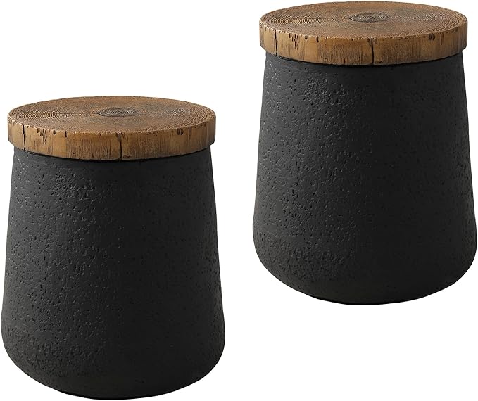 Outdoor Accent Table, 13" W Hourglass Shaped Outdoor Side Table for Patio