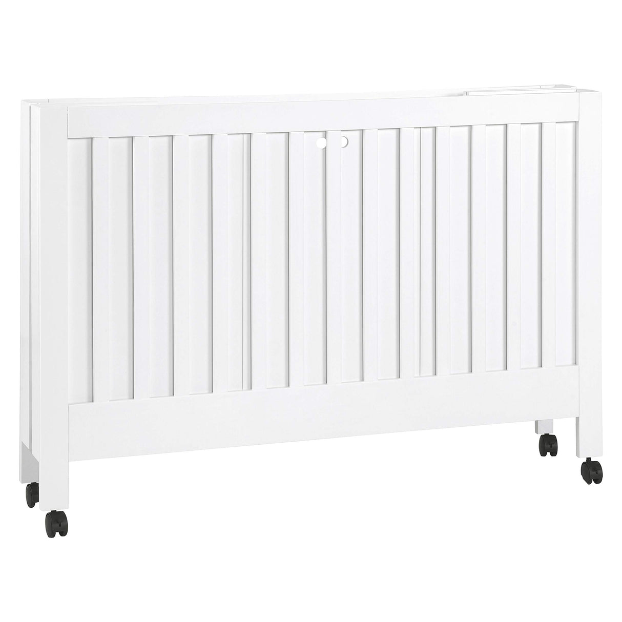Maki Full-Size 2-in-1 Portable Folding Crib with Toddler Bed Conversion Kit in White