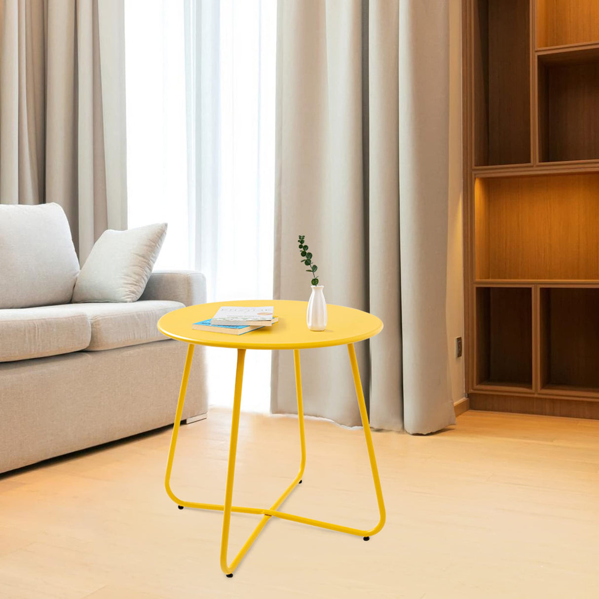 Set of 2 Outdoor Side Table Outdoor, Metal Side Table Small Round Side Table