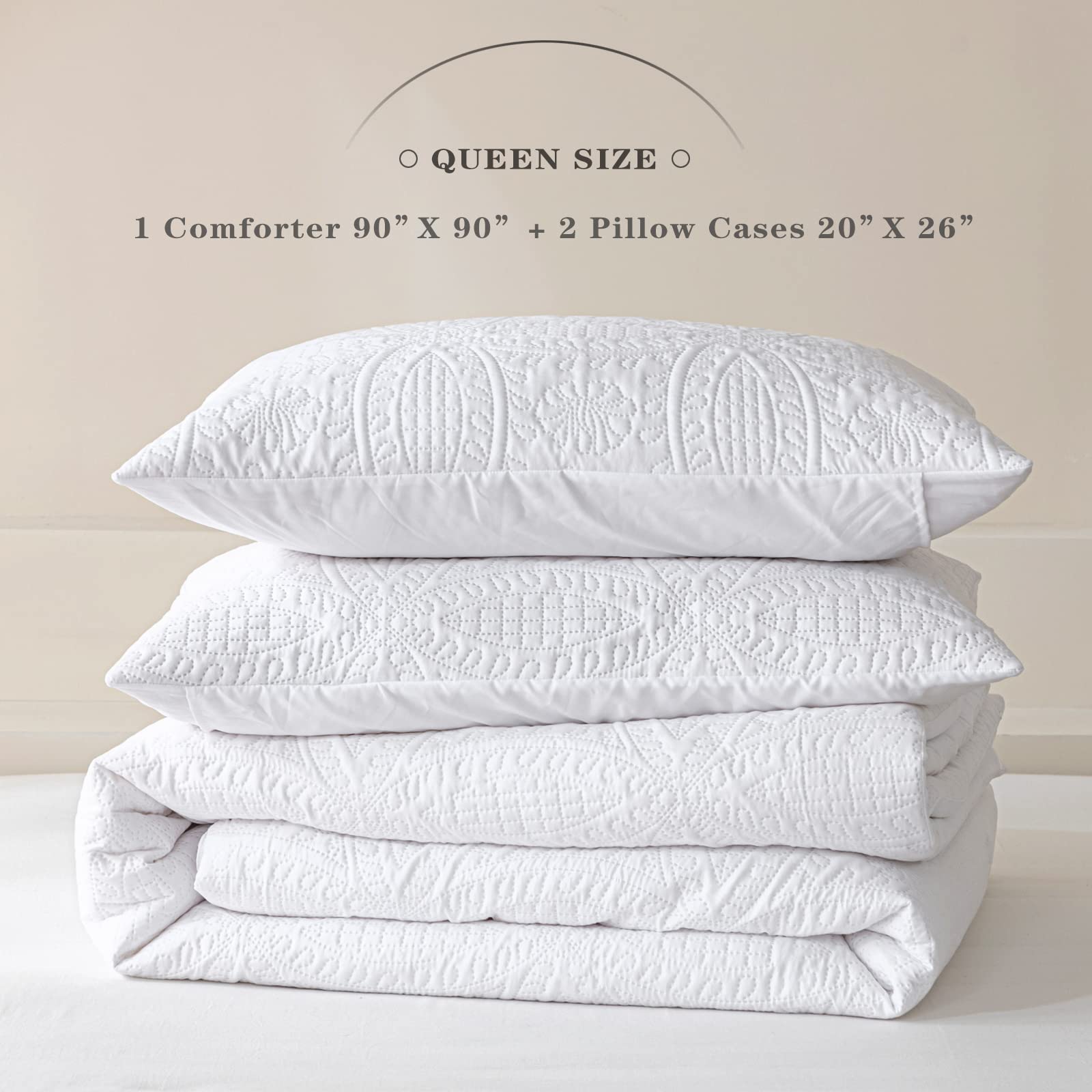 Comforters Queen Set Queen Comforter Set Lightweight and Fluffy Textured Farmhouse