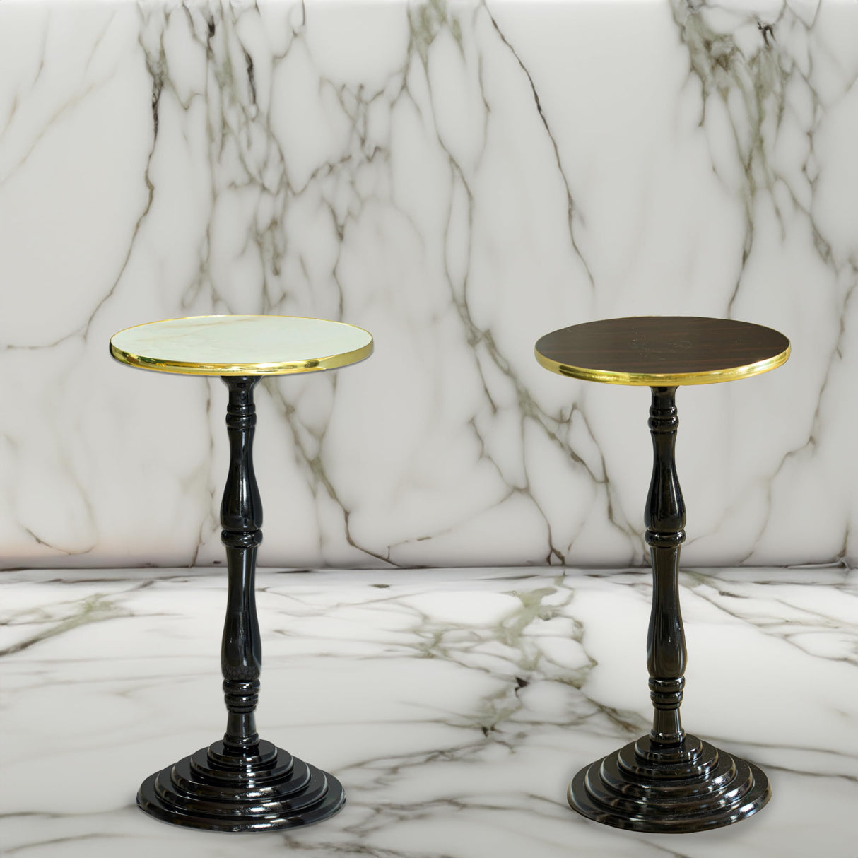 Round Wooden Side Table, Living Room Accent Pedestal End Table - Modern Furniture