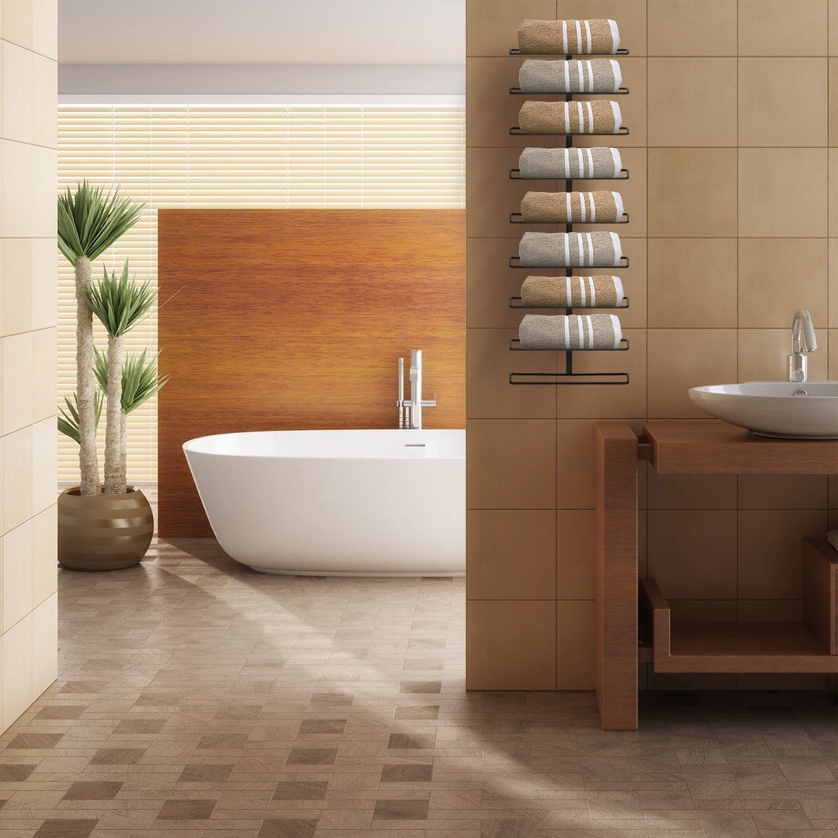 Wall Mount Wine Rack (Holds 9 Bottles) - Wine Rack Wall Mounted