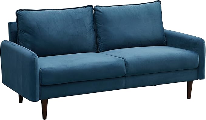 Velvet Loveseat Mid-Century Modern Sofa Tufted Couch with Wooden Legs for Living