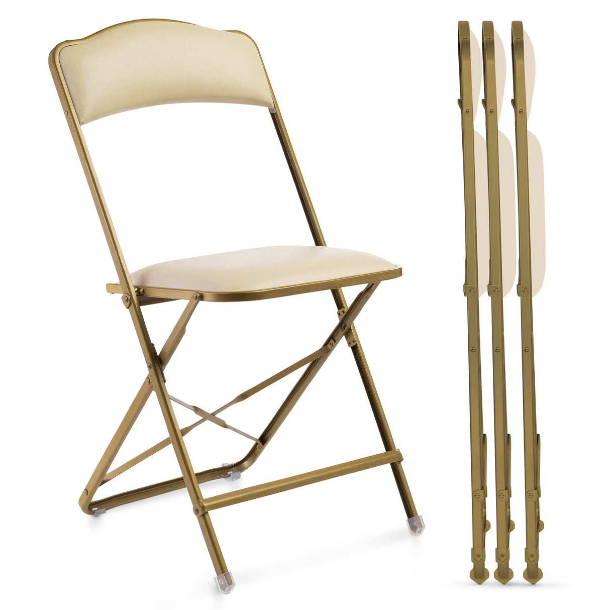 Folding Chairs with Padded Seats 4 Pack - Foldable Chair with Heavy-Duty Steel Frame
