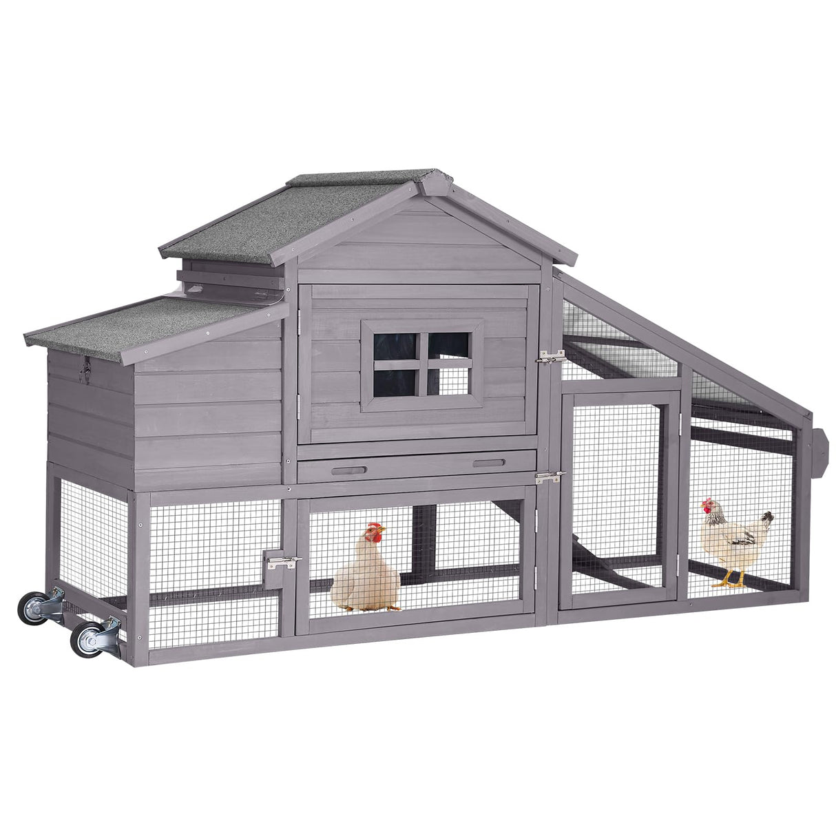 Chicken Coop for 2-4 Chickens with Wheels Outdoor Chicken House