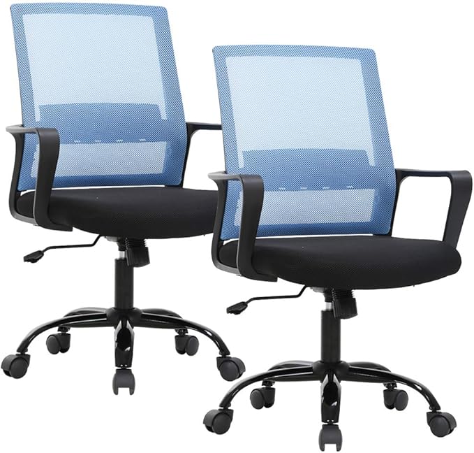 Ergonomic Office Chair Desk Chair Mid Back Computer Chair with Lumbar Support & Armrest Breathable