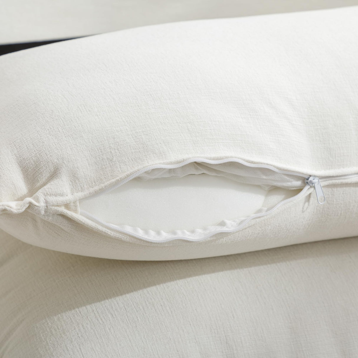 Modular Sectional Sofa Couch L-Shaped with Convertible Ottoman for Living Room, Modern Contemporary 3-Seat Sofa Couch for Apartment Office, Chenille Fabric, Beige