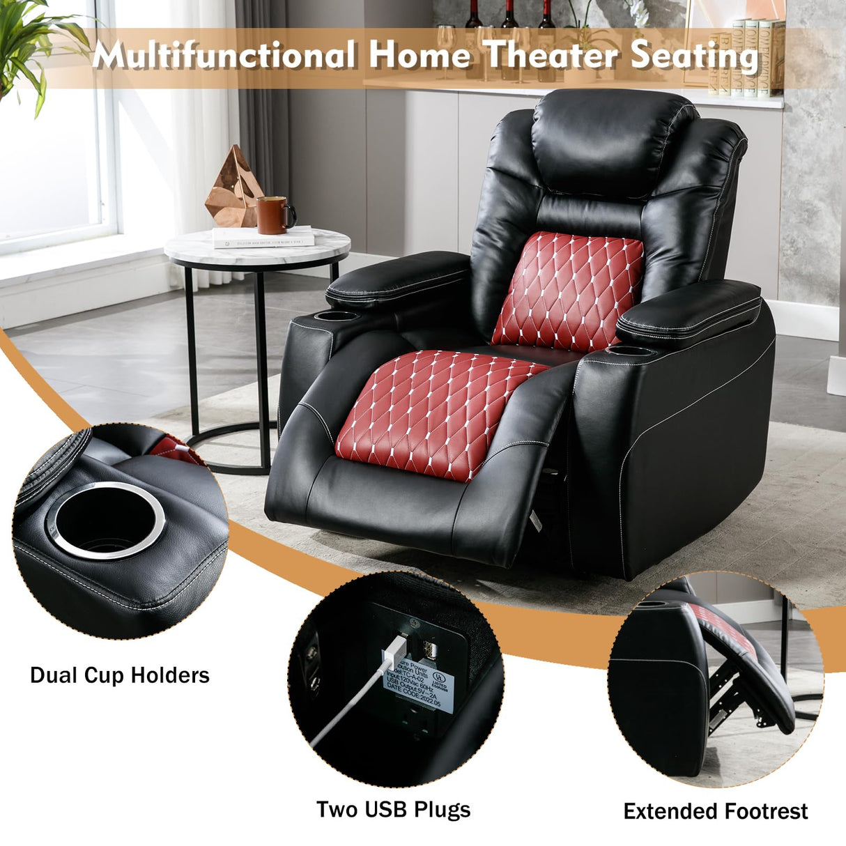 Electric Power Recliner Chair with Adjustable Powered Headrest