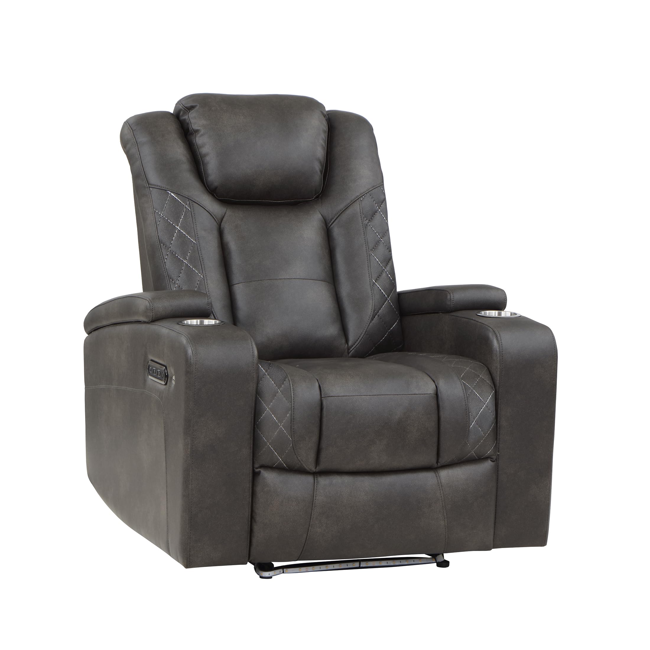 LumiLuxe Power Recliner Chair – Storage Arms, USB, LED & Power Headrest