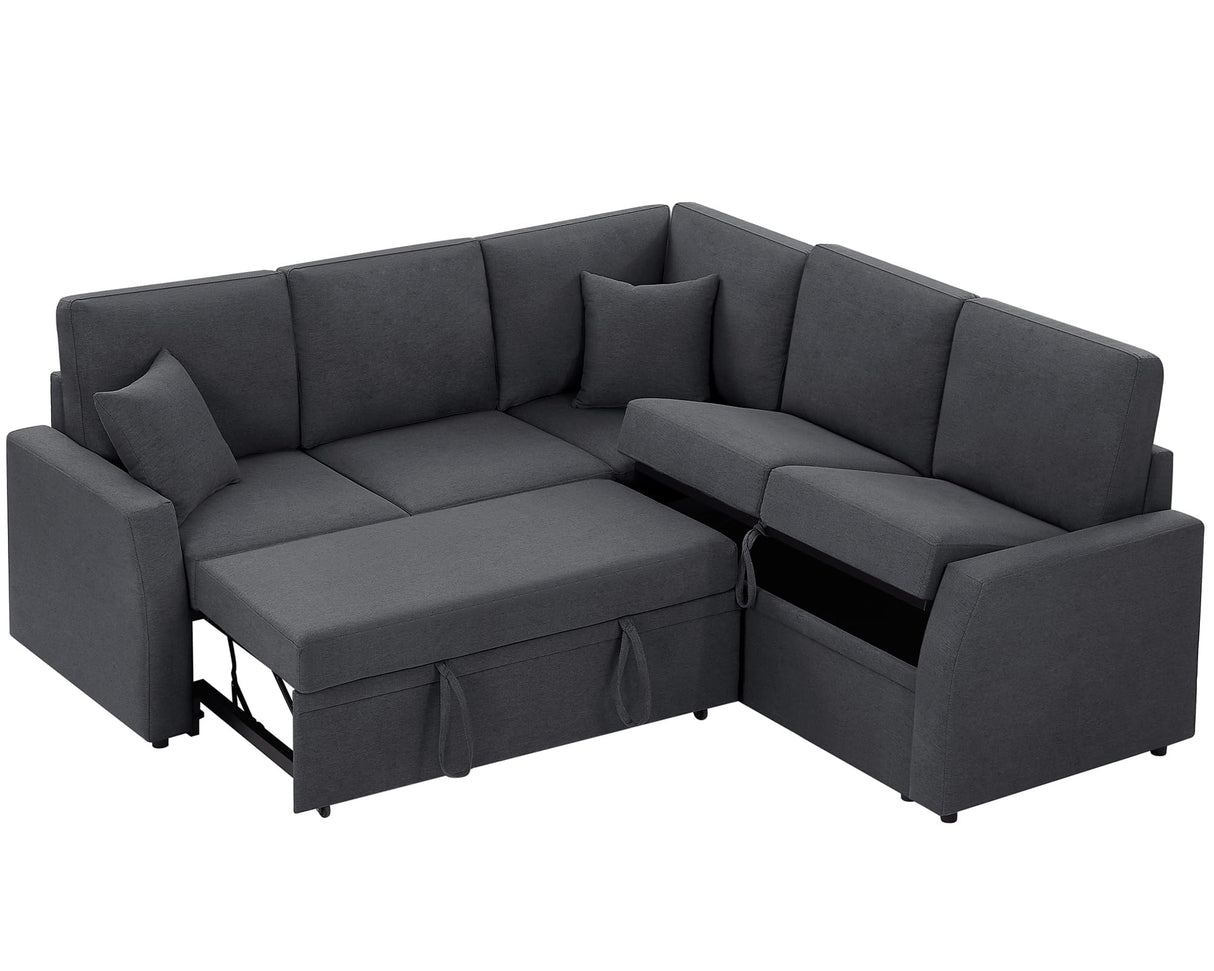 Sleeper Sofa, 85 Inch Reversible L Shape Sectional Couch