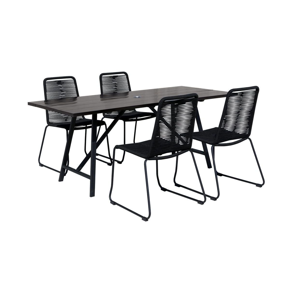 Koala and Shasta Modern Outdoor Patio Dining, 5 Piece Set