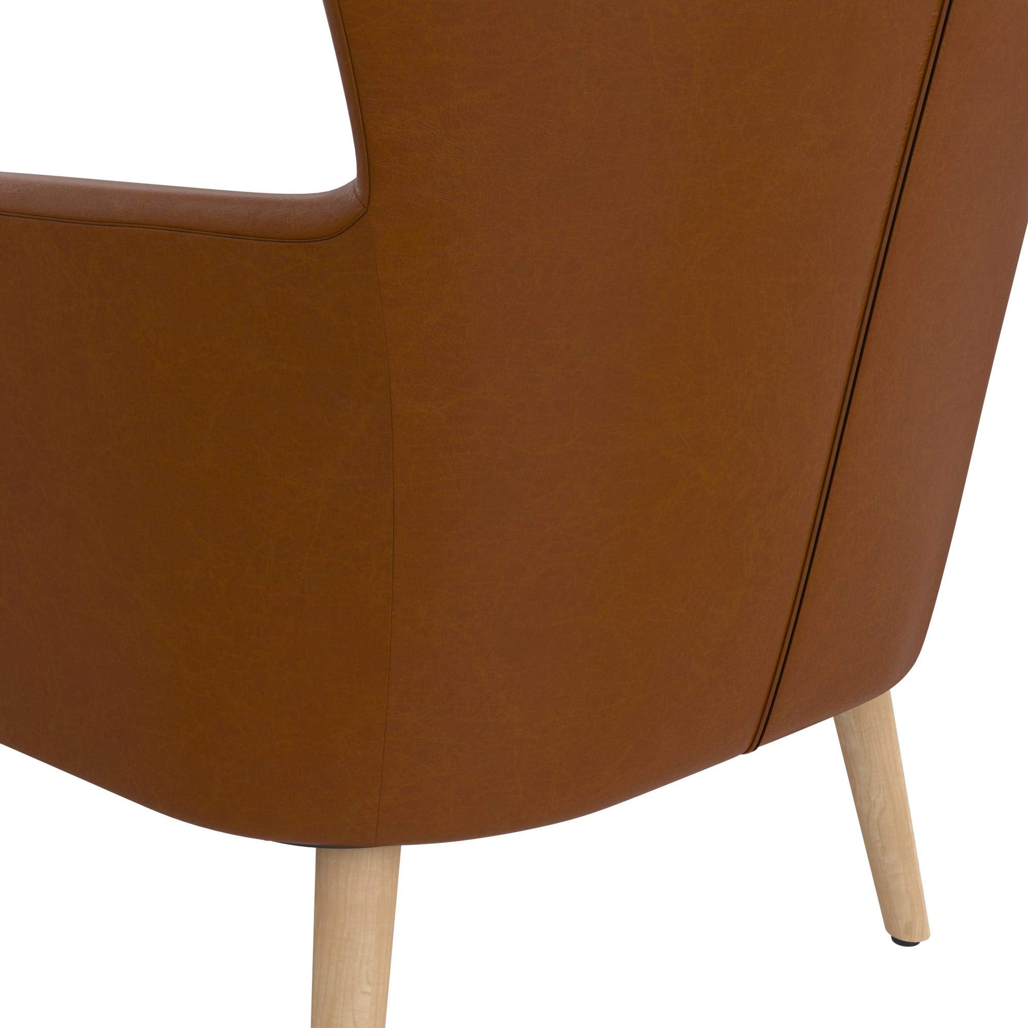 Camel Faux Leather Accent Chair