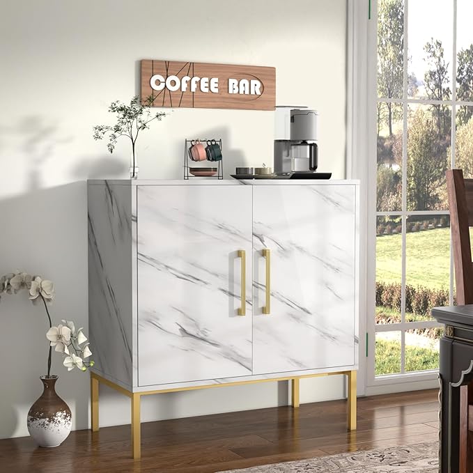 Buffet Sideboard Cabinet with Storage, Modern Wooden Free Standing Cabinet