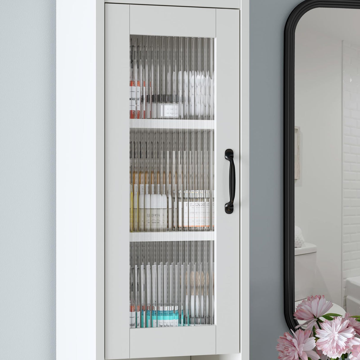 71" H Tall Bathroom Storage Cabinet, Linen Tower