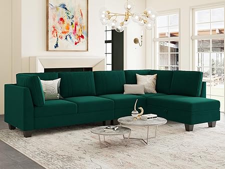 4 Seater Sectional Sofa with Reversible Chaise, L Shaped Sofa Sectional