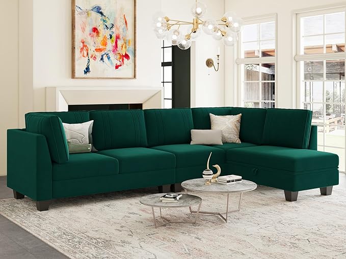 4 Seater Sectional Sofa with Reversible Chaise, L Shaped Sofa Sectional Couch
