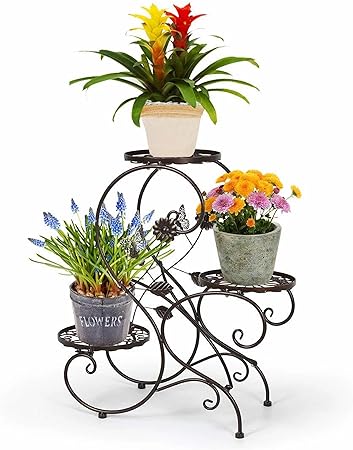 GardenHaven™ 3-Tier Outdoor Metal Plant Stand