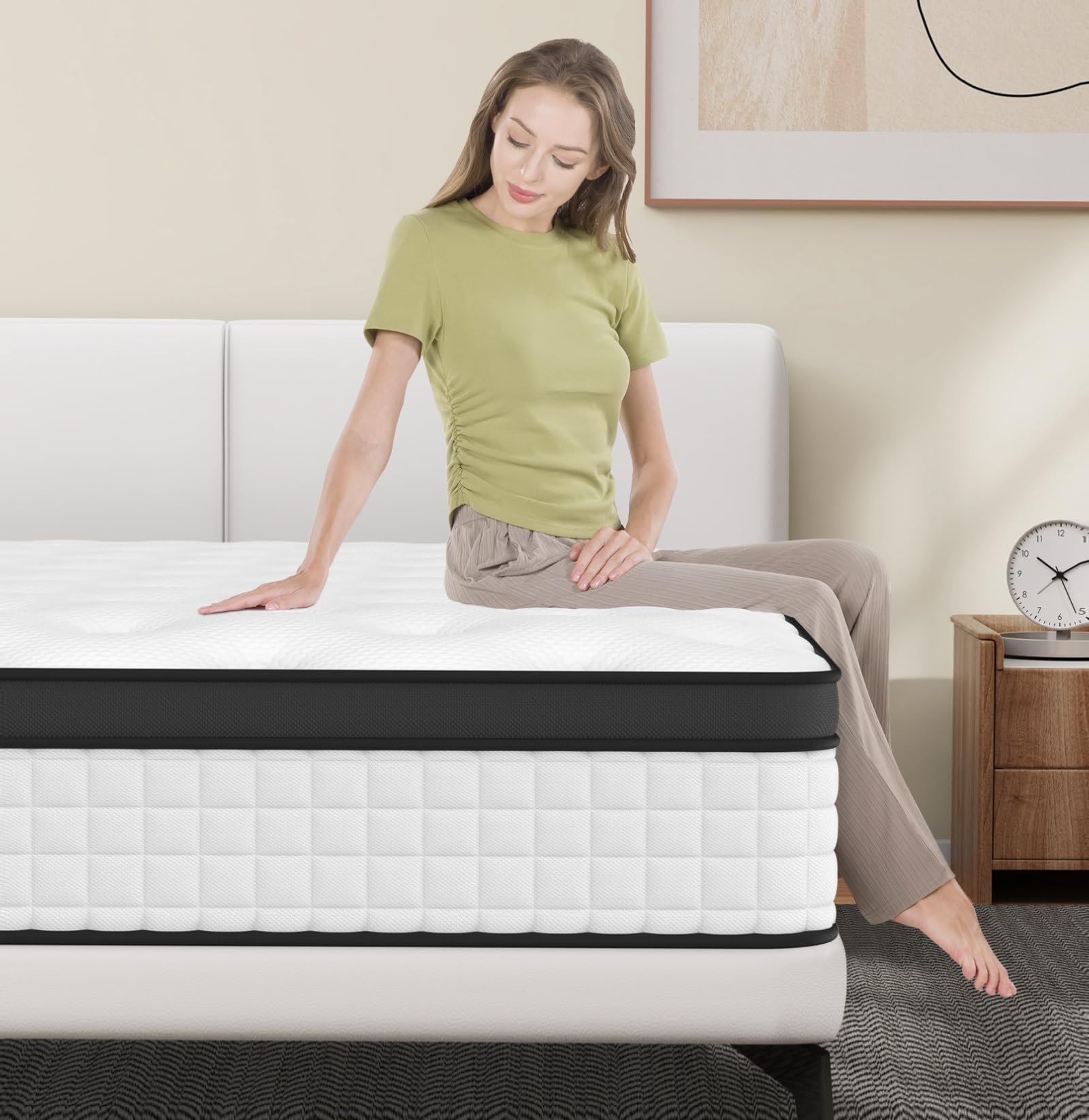 10 Inch Queen Size Mattress, Memory Foam Hybrid Queen Mattress in a Box