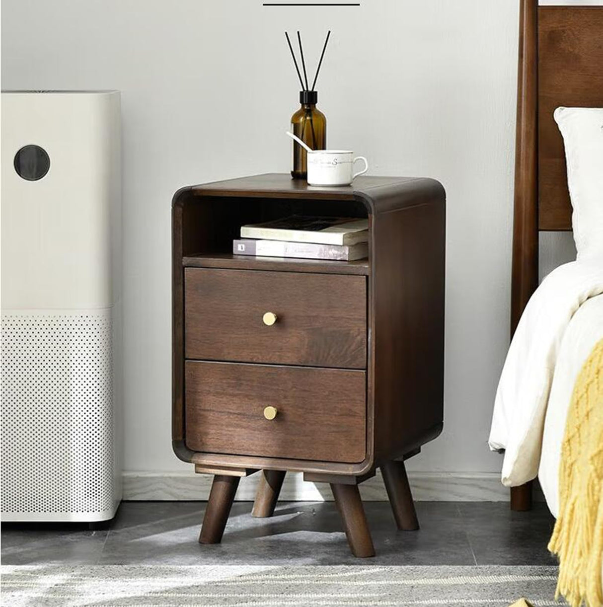 Solid Wood Bedside Cabinet Modern Minimalist Bedside Cabinet