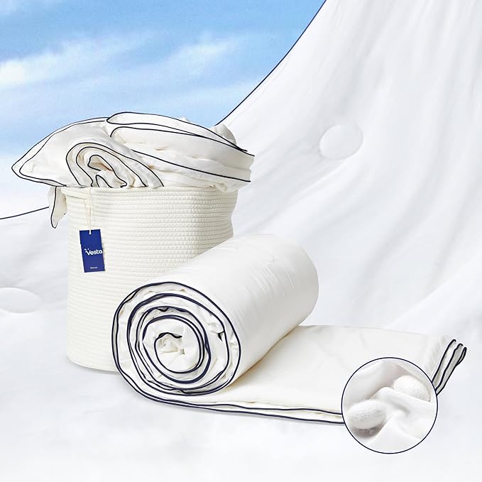 All Season Silk Comforter, Quilt and Duvet Insert for Hot Sleepers, 100% Silk Fill