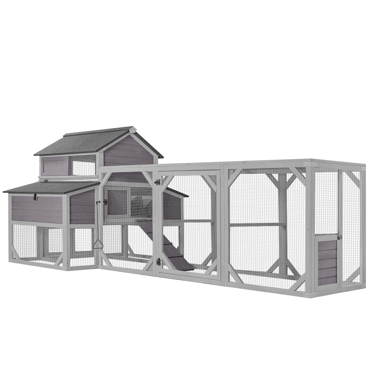 Chicken Coop Extra Large Chicken House 41.3ft² for 8-10 Chickens Outdoor Wooden Hen House