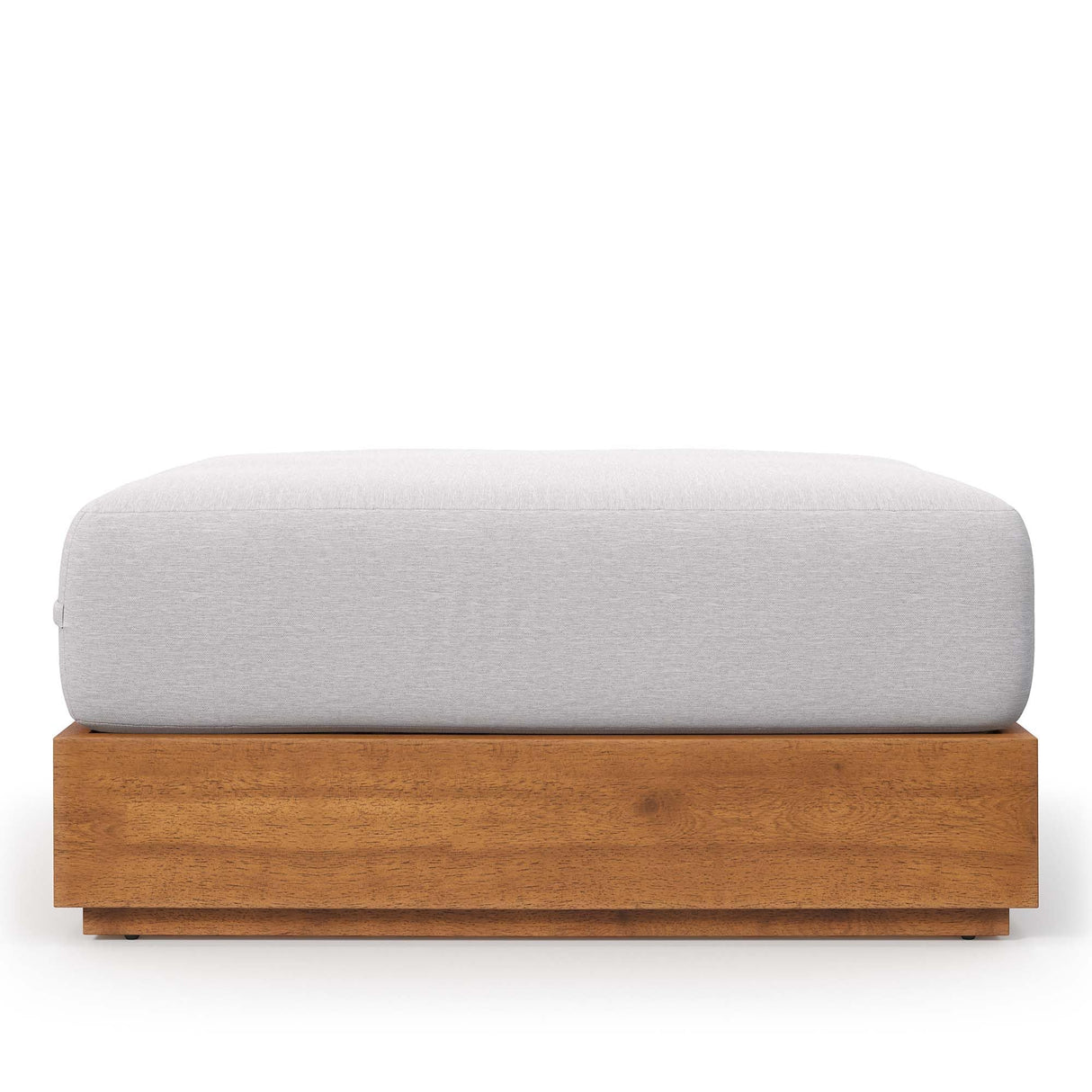Tahoe Acacia Wood Outdoor Ottoman in Natural Light Gray