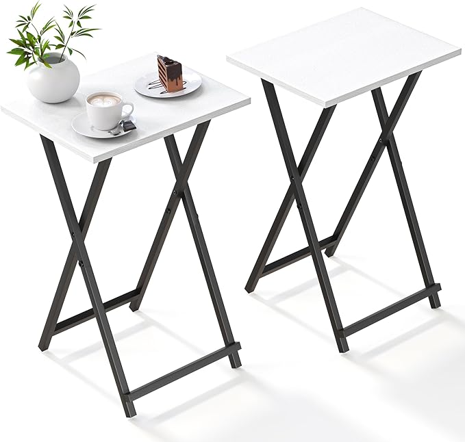 Foldable TV Trays, Small Folding Table, TV Trays Table Set of 2, TV Dinner Tray