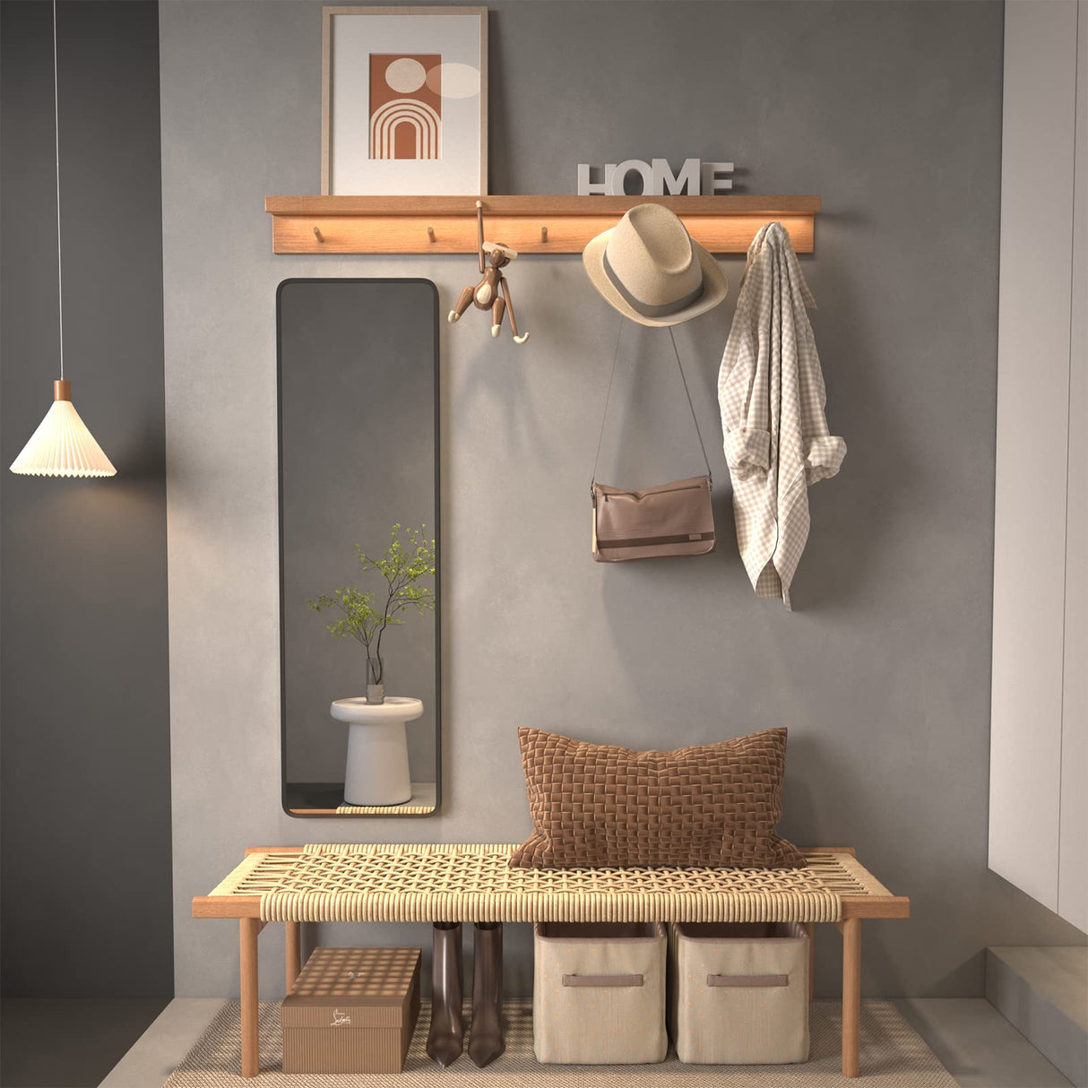 Black Full Length Mirror Aluminum Alloy Framed