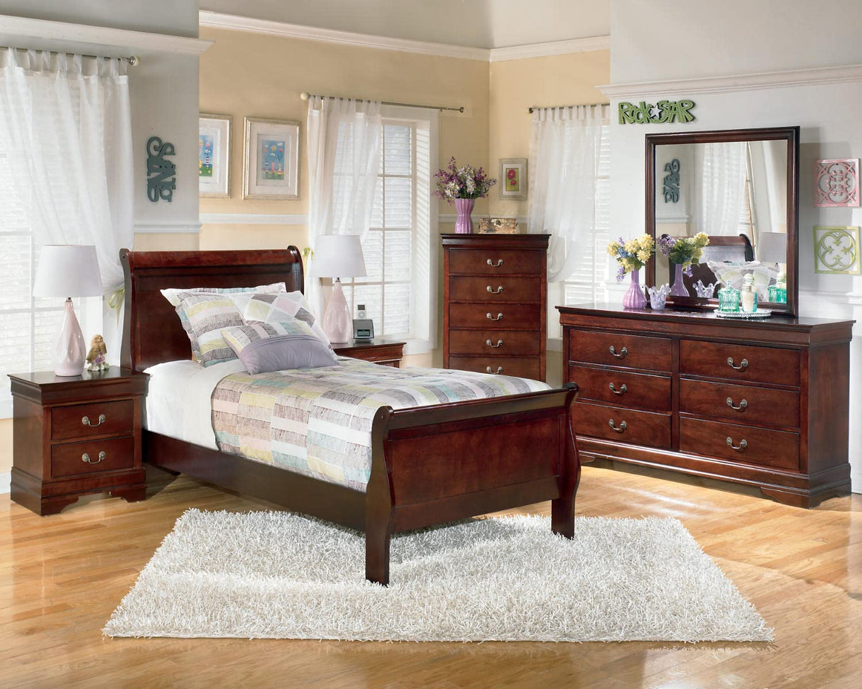 Alisdair Traditional 2 Drawer Nightstand, Dark Brown