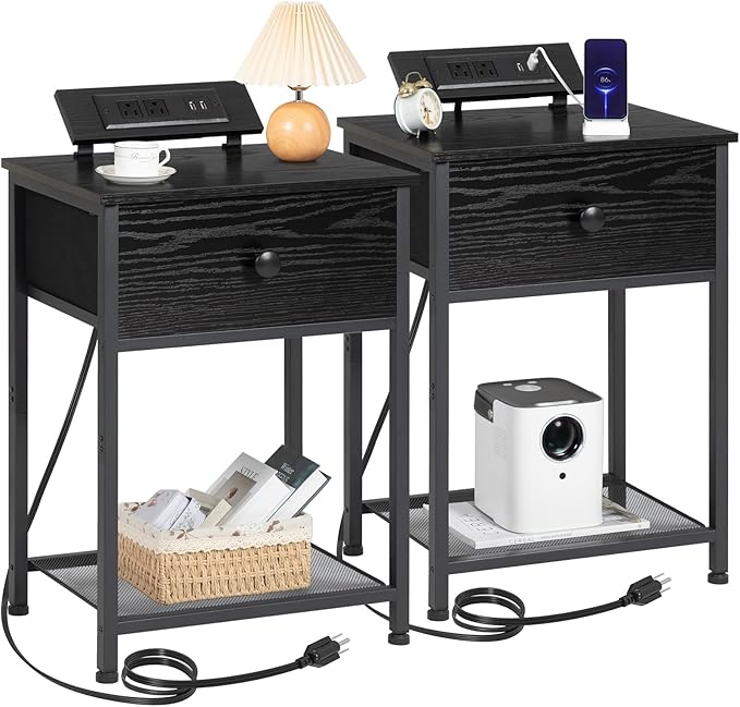 Night Stand, End Tables Living Room Set of 2