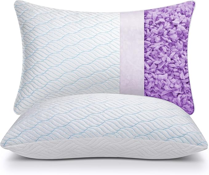 Cooling Pillows Queen Size Set of 2, Memory Foam Pillows