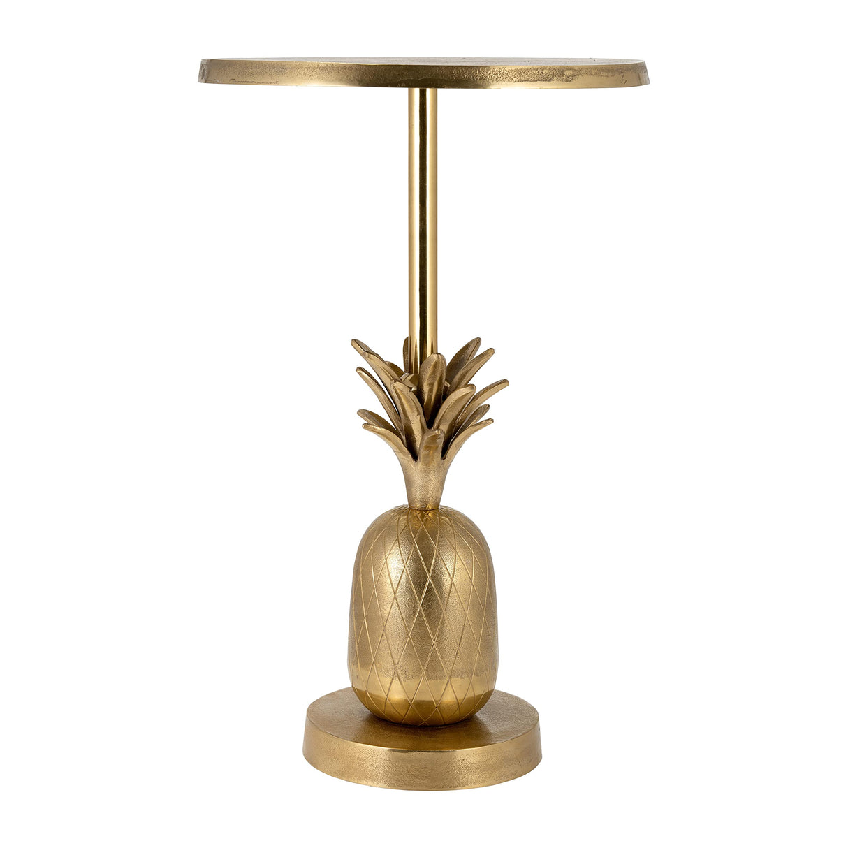 24"H Pineapple Gold Metal Side Accent Table for Your Living Room or Entryway