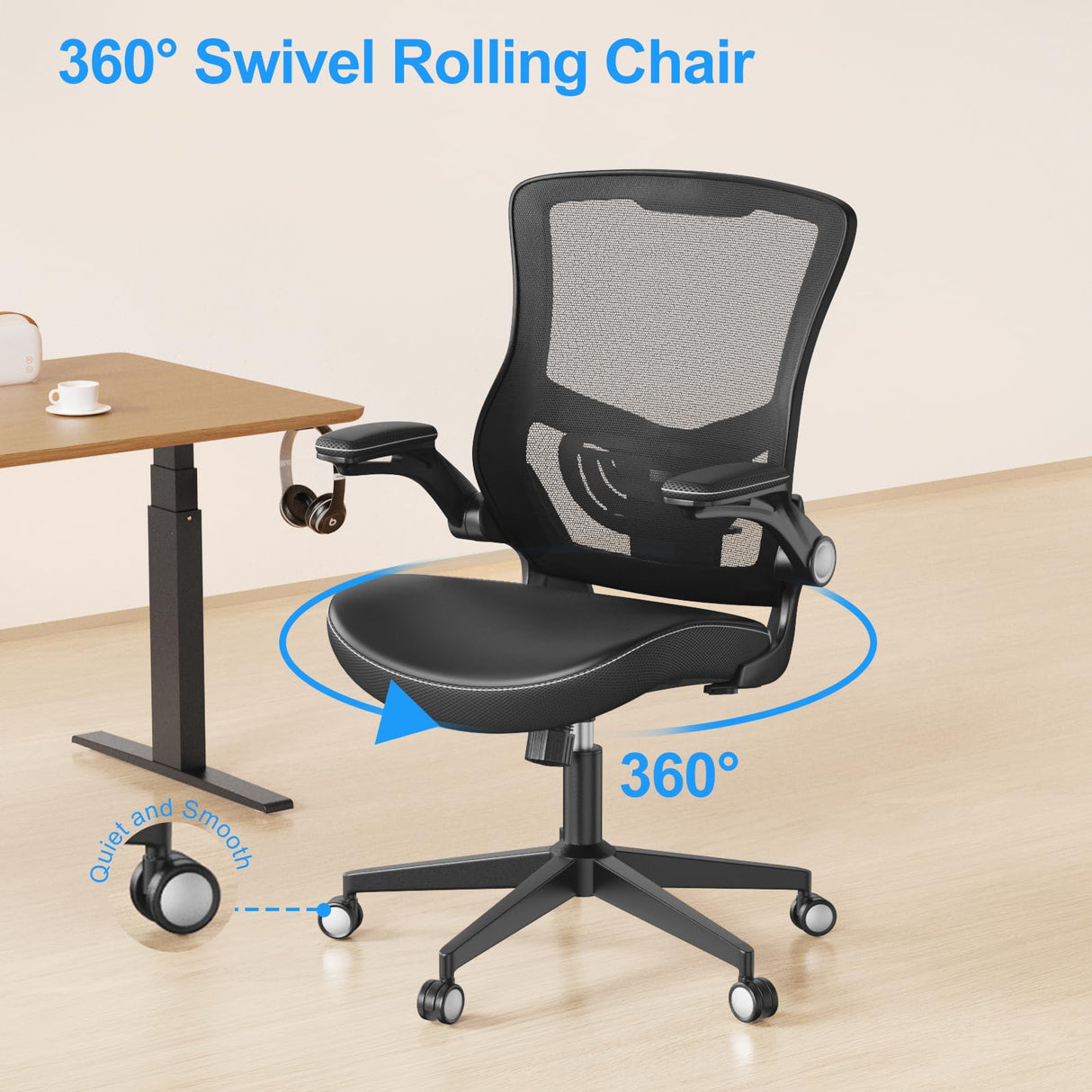 Ergonomic Mesh Office Chair with Lumbar Support - 350 lbs Capacity