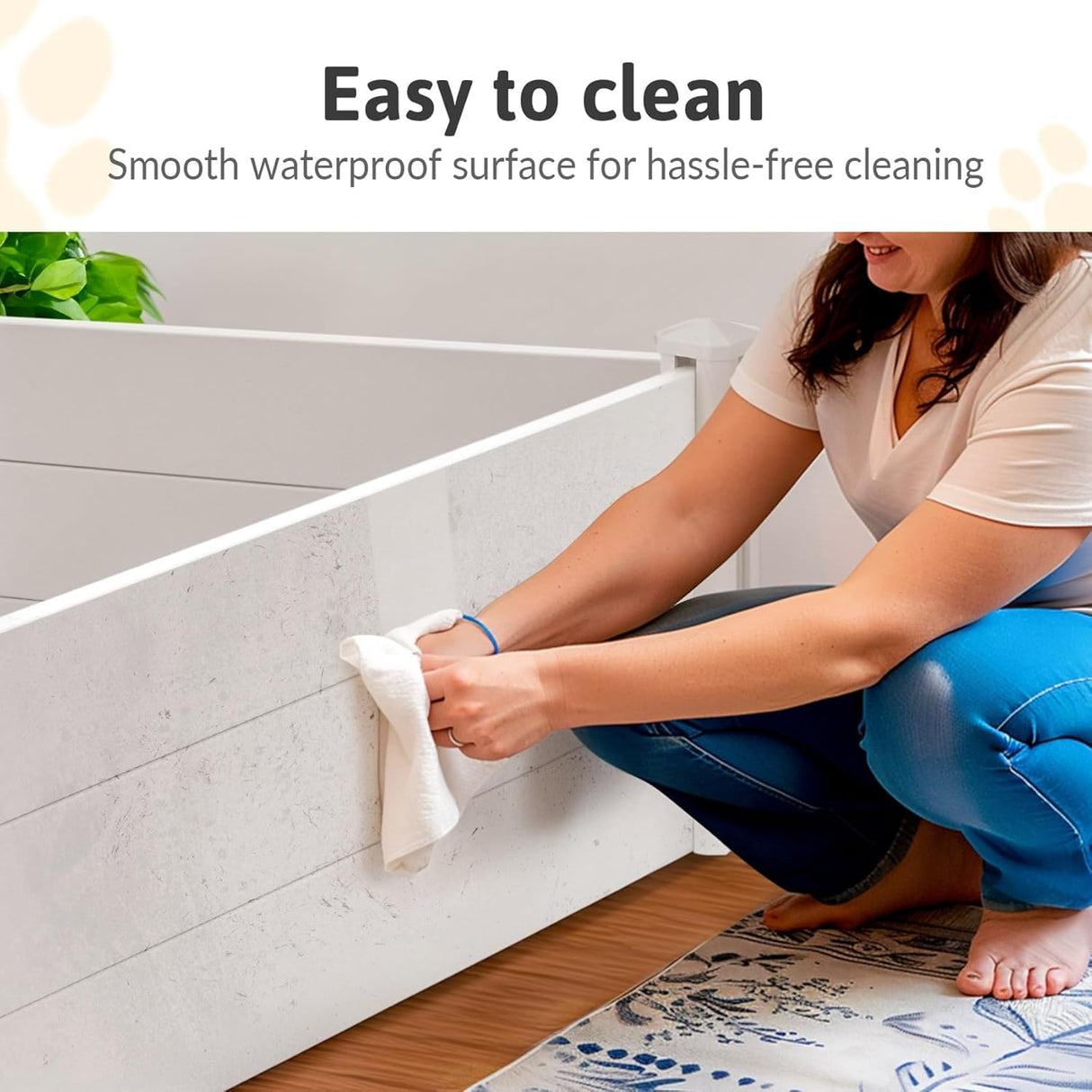 PVC Whelping Box for Large Dogs - 48x48x18 Waterproof Puppy Playpen