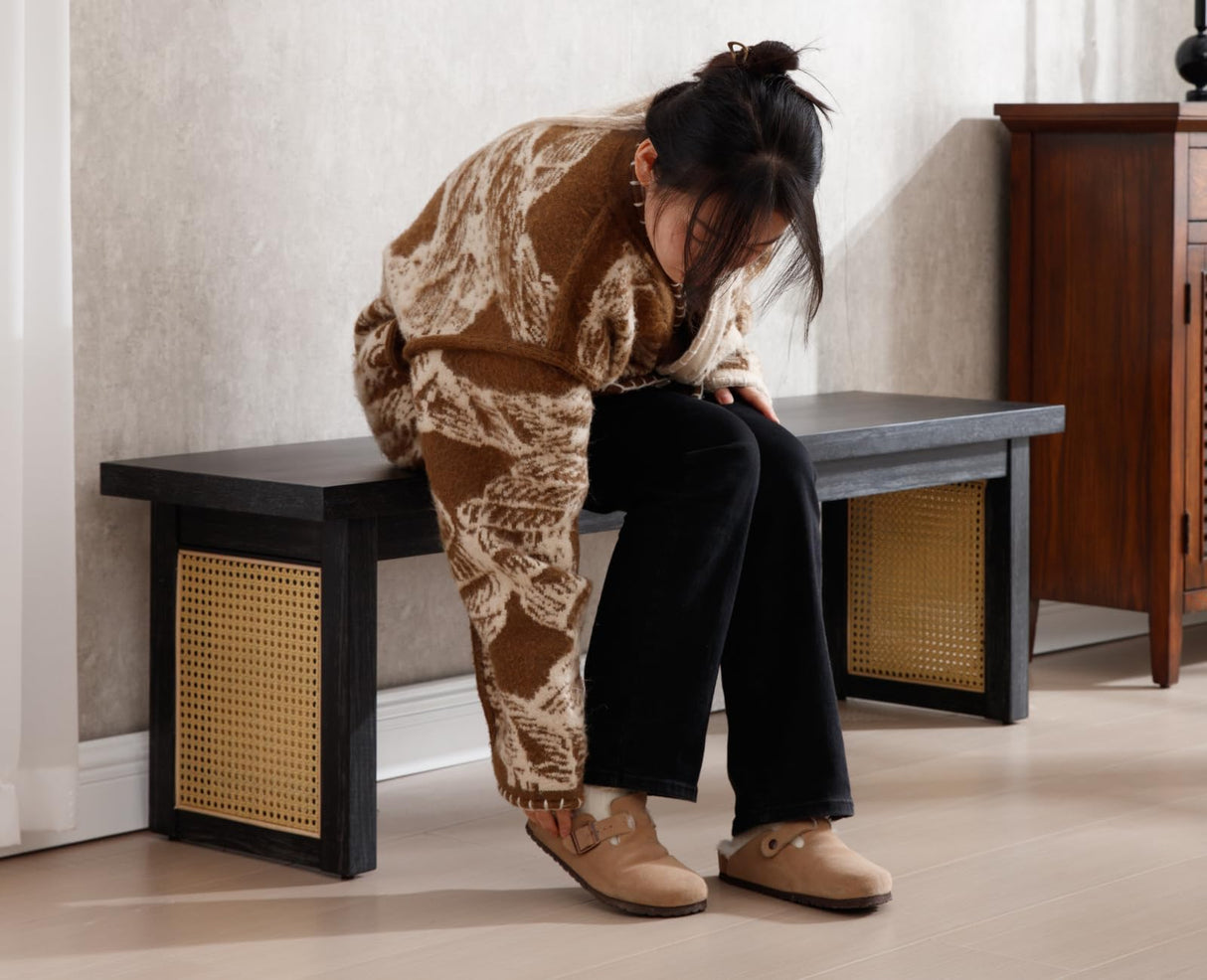 Farmhouse Dining Bench 60 Inch Wood Dining Table Bench