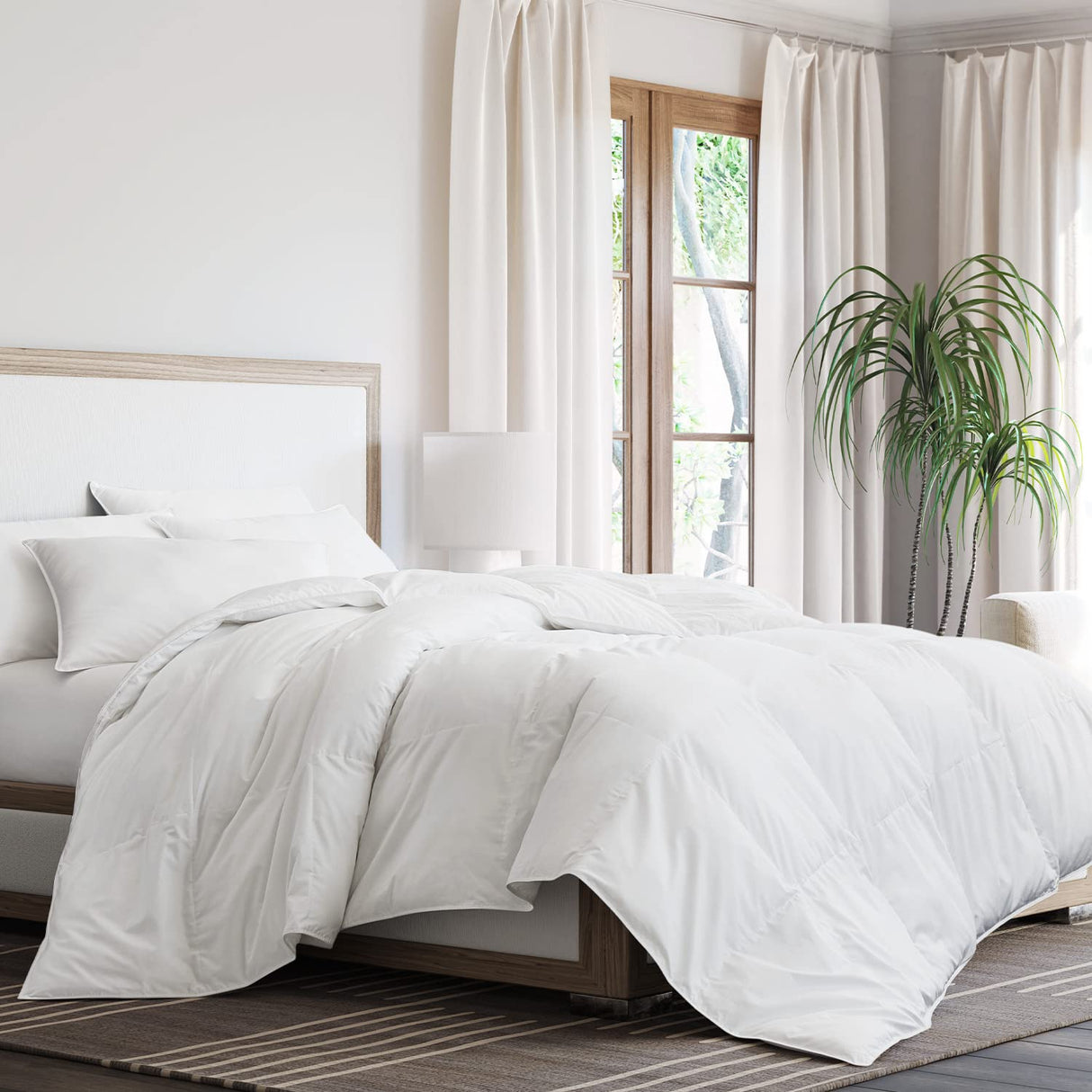 Luxury All-Season Comforter – 400 Thread Count – 600 Fill Power White Down