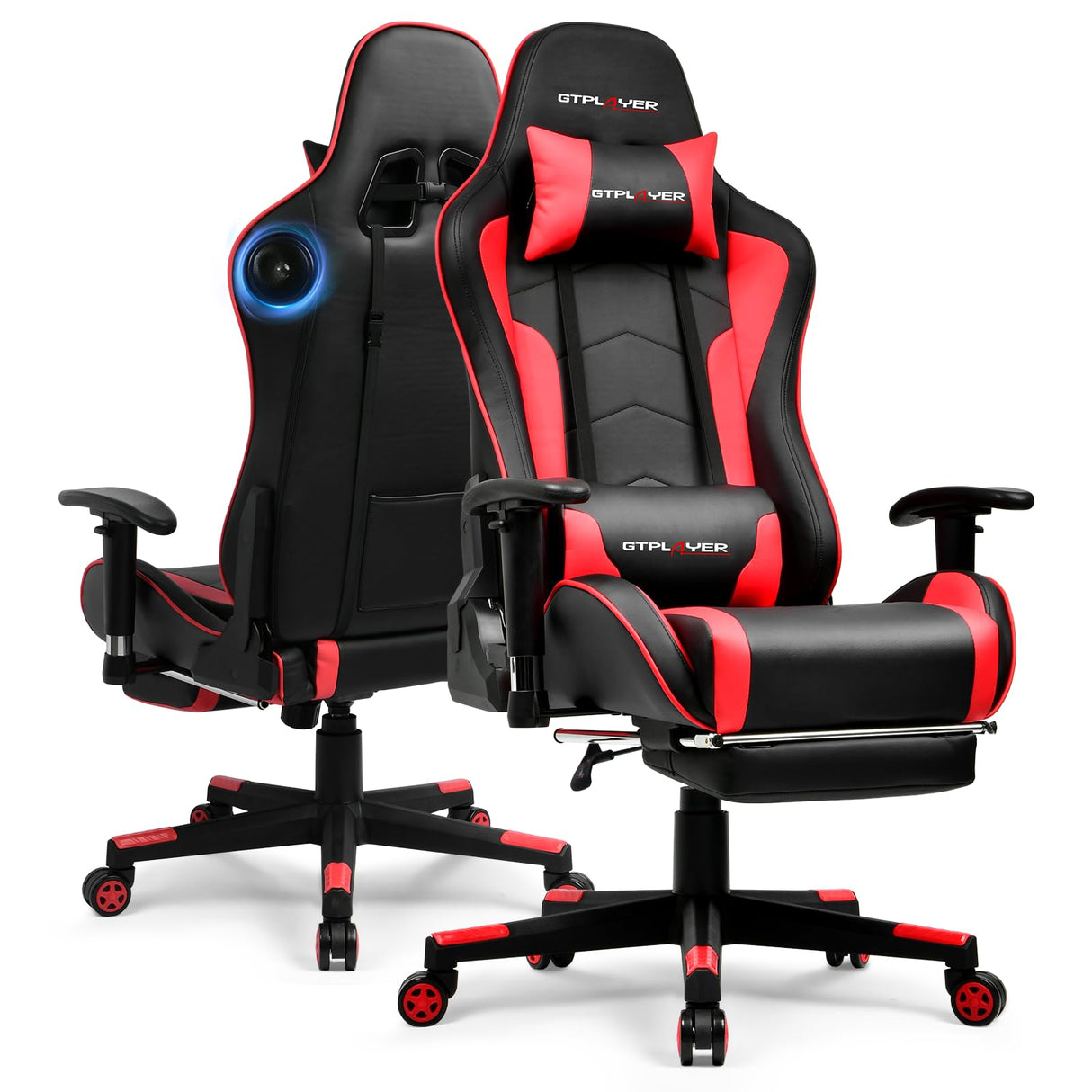 Gaming Chair with Bluetooth Speakers - Ergonomic Office Chair with Footrest