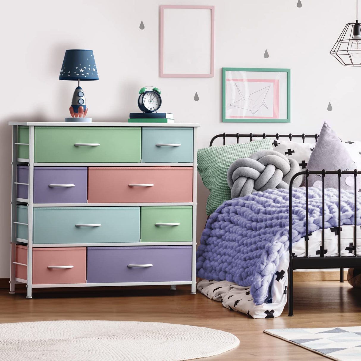 8 Drawers - Furniture Storage Chest for Kid’s, Teens, Bedroom, Nursery, Playroom,