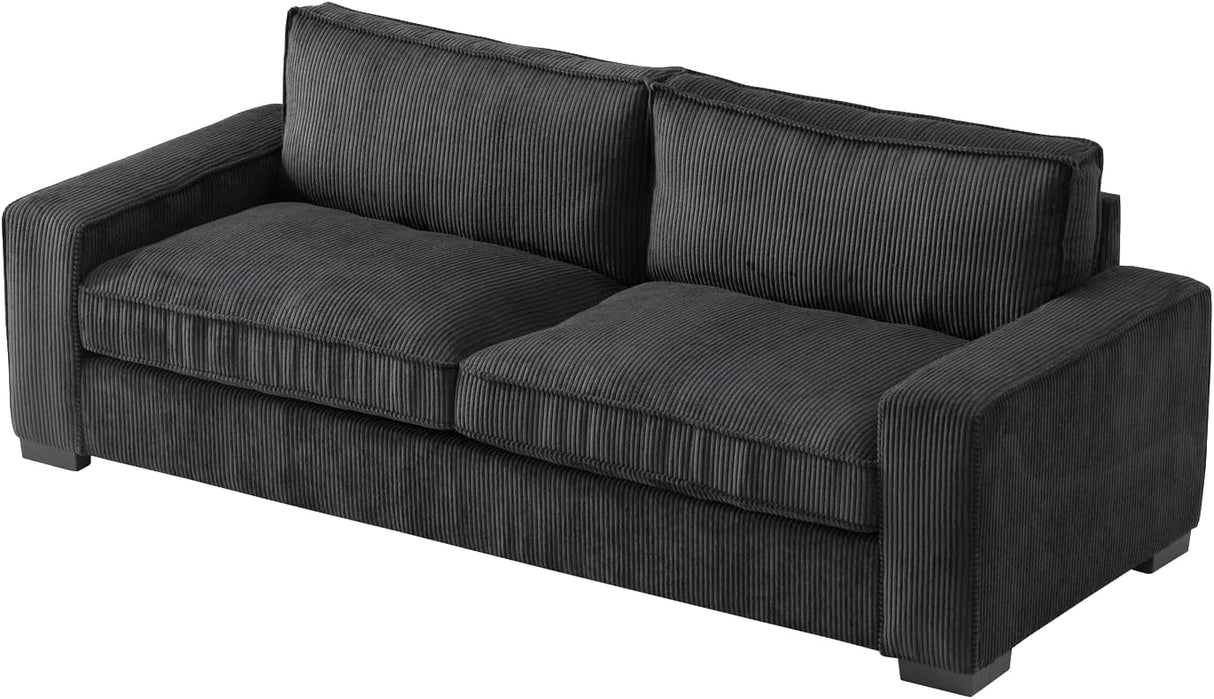 Luxe Living Room Sofa with Soft Corduroy Upholstery, Streamlined Design