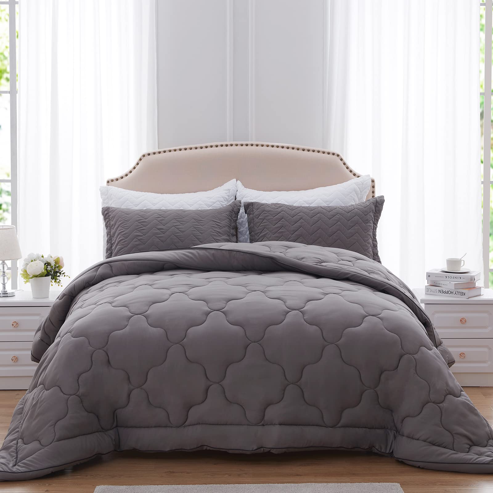 Comforter Duvet Insert - Quilted Comforters Queen Size, All Season Duvet, Down