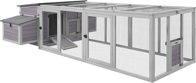 Chicken Coop with Two Large Nesting Boxes Wooden Hen House Outdoor Poultry Cage