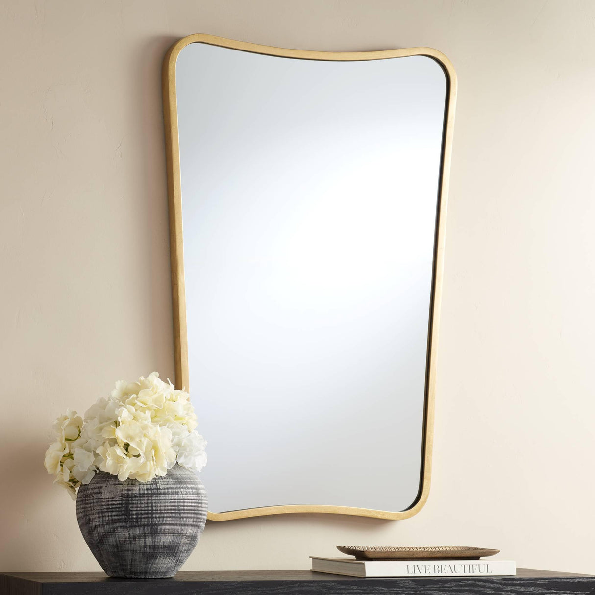 Segundo Metal Brass 22" x 34" Wall Mirror