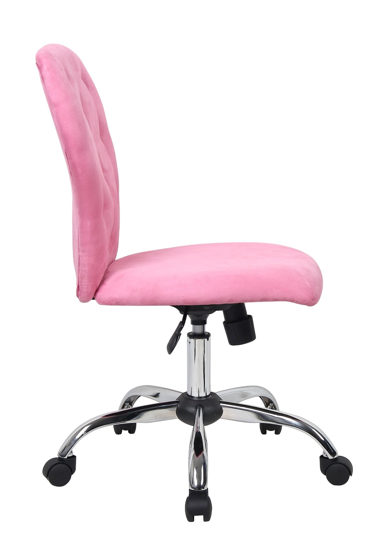 Tiffany Crystal Tufted Office Chair - Pink Microfiber