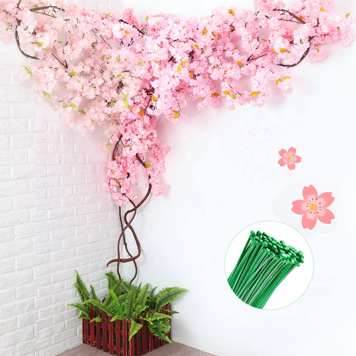 artificial Cherry Blossom Tree 8.5 FT Tall Champagne Cherry Blossom Vines Tree Arch Pink