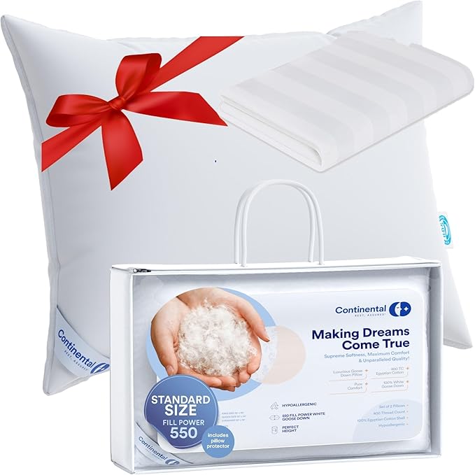 Luxury Down Pillows King Size Pack of 1 - Family Made in New York