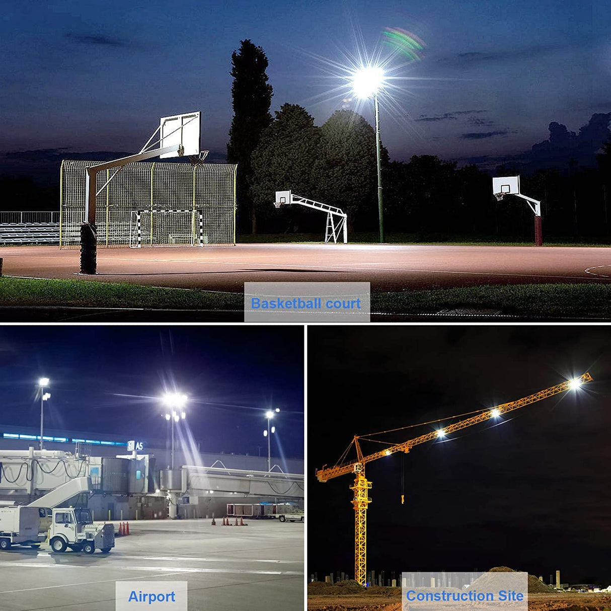 600W LED Flood Light Outdoor,(3060W Equivalent),67600LM 5000K Daylight